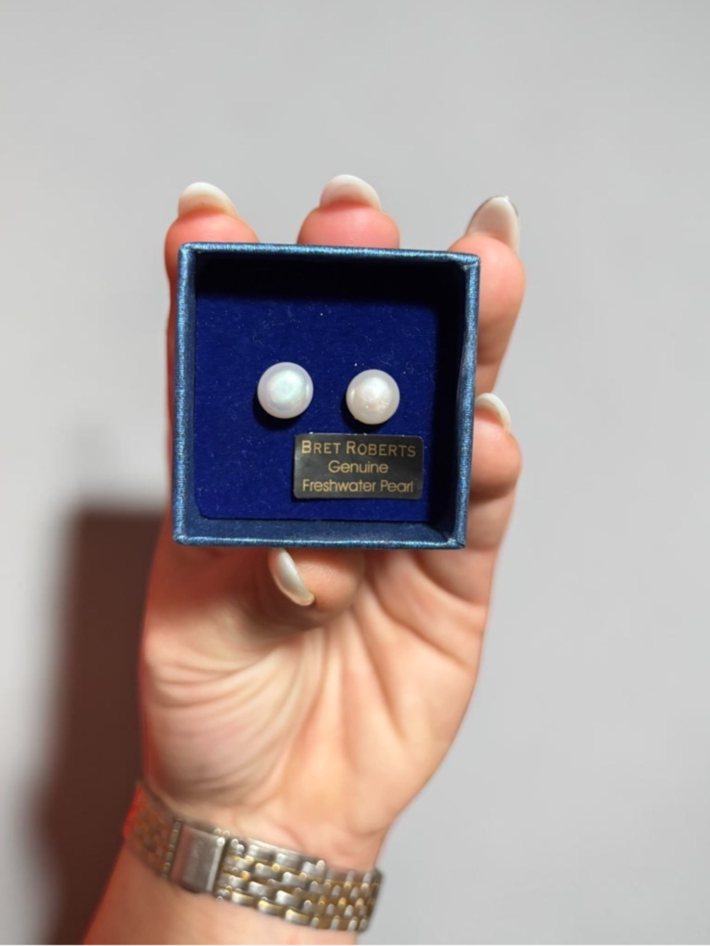 Bret Roberts Freshwater Pearl Stud Earrings NIB